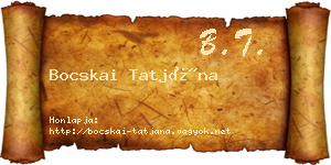 Bocskai Tatjána névjegykártya